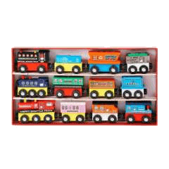 Magnetic wooden Toy Train 12pcs set